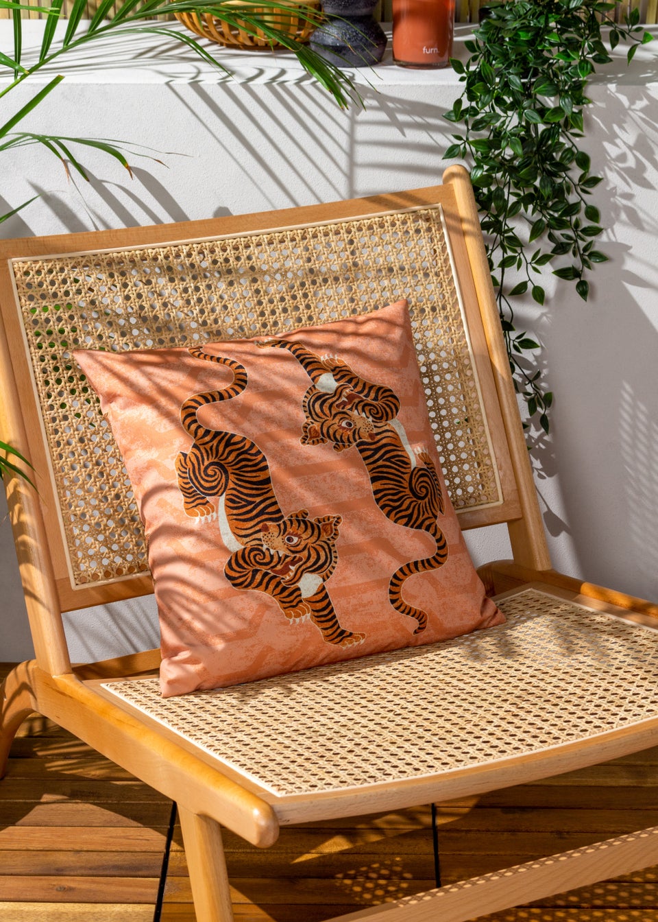 furn. Tibetan Tiger Outdoor Filled Cushion (43cm x 43cm x 8cm)