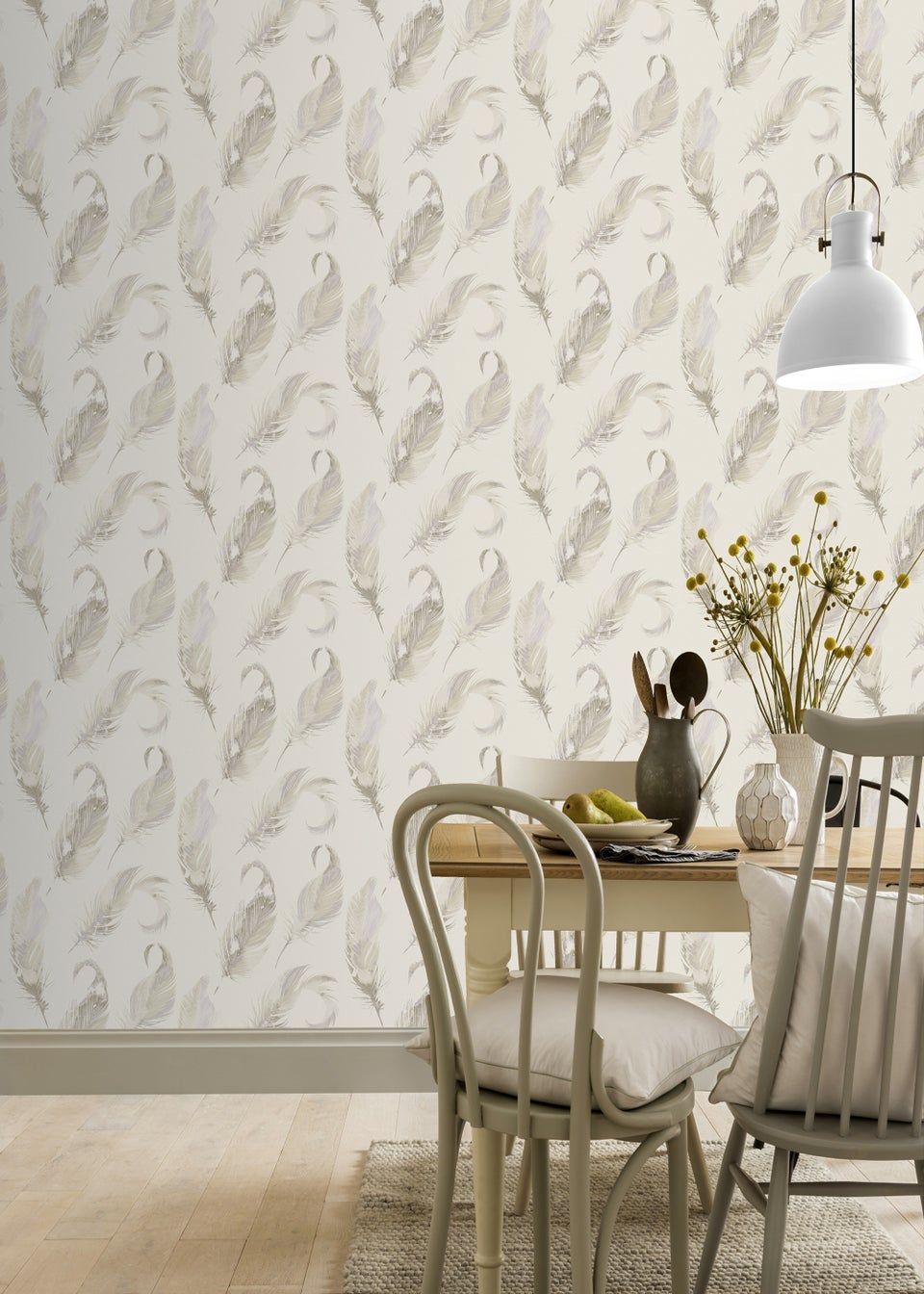 Arthouse Watercolour Feather Wallpaper