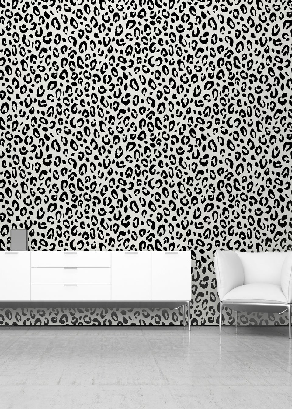 Arthouse Sequin Leopard Mono Wallpaper