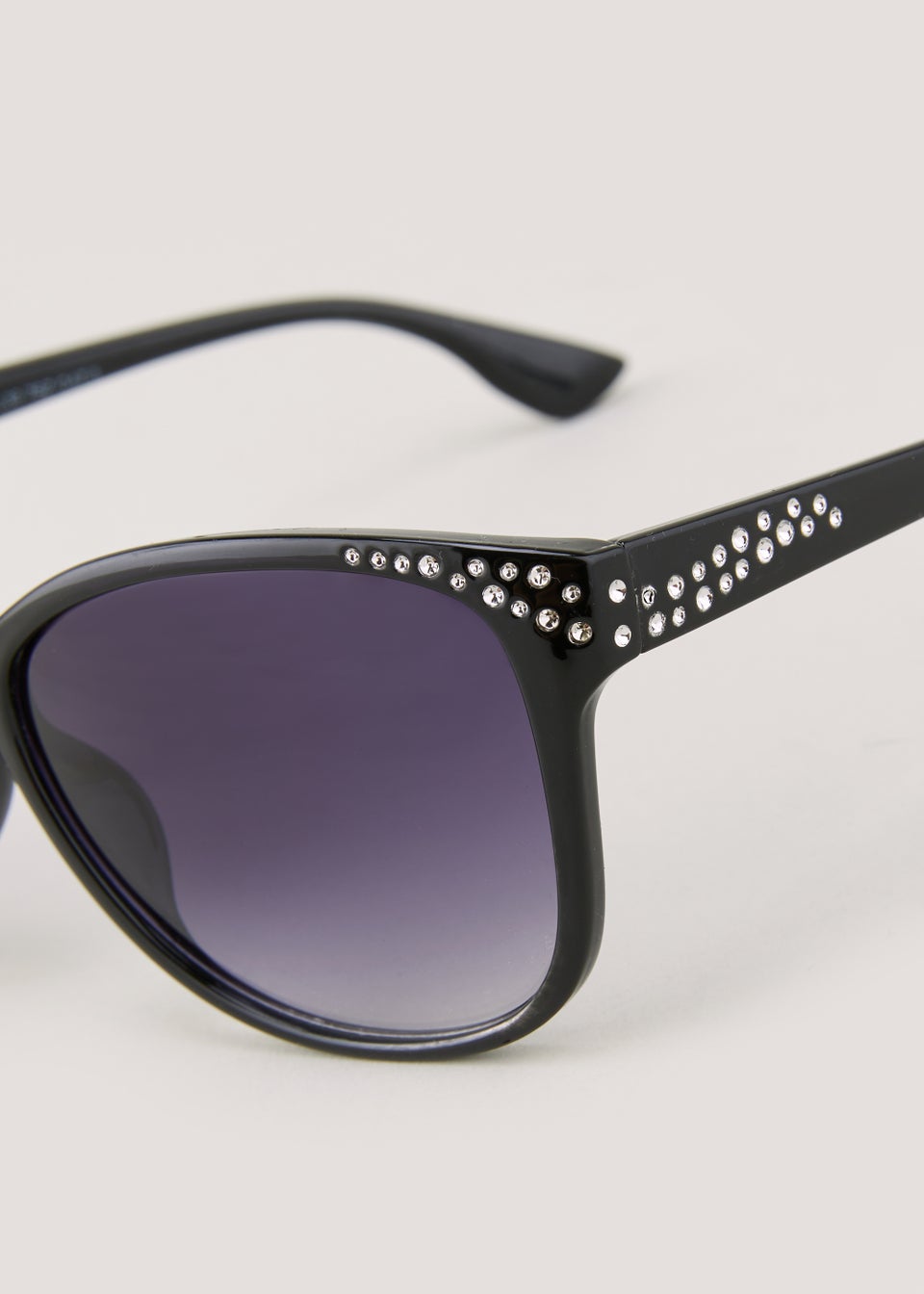 Black Diamante Cat Eye Sunglasses