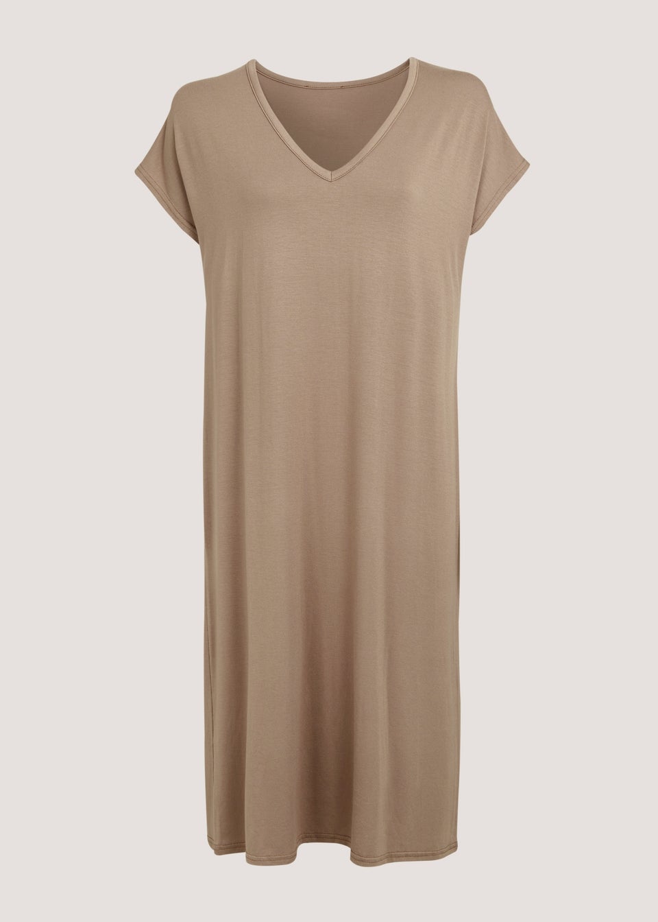 Stone V-Neck T-Shirt Dress