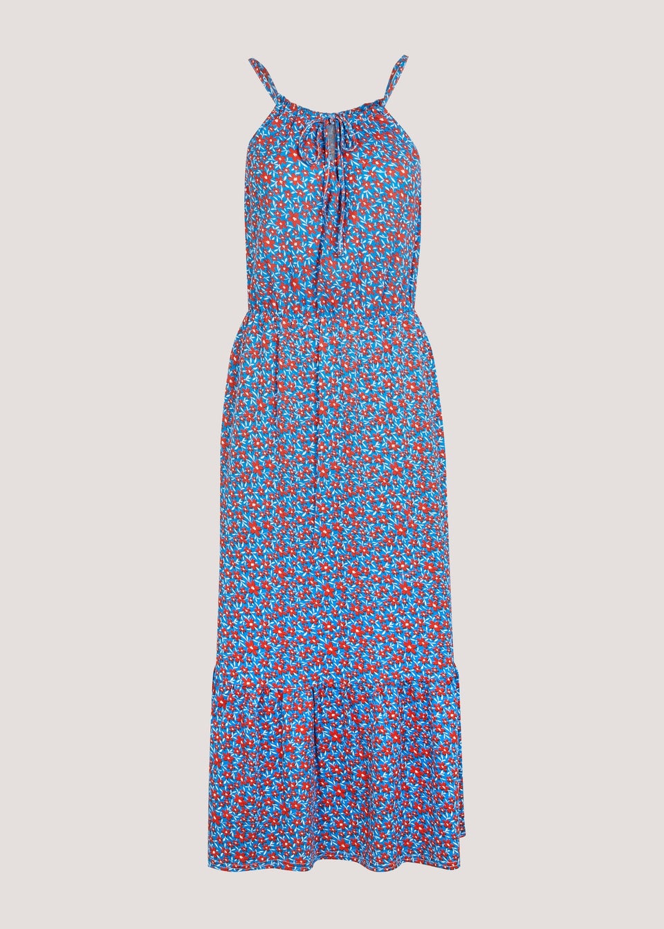Blue Floral High Apex Midi Dress