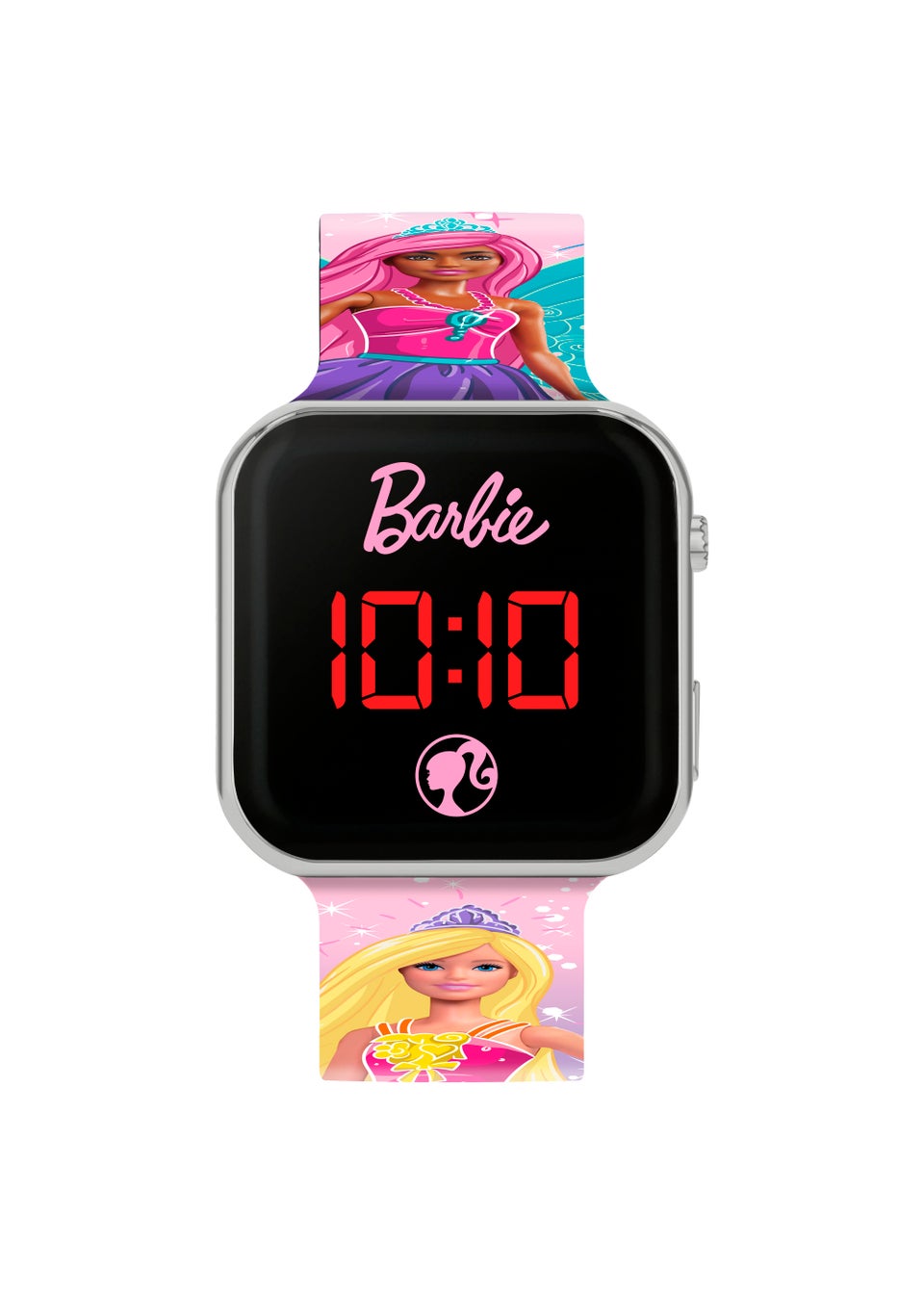 Kids Pink Barbie LCD Tracker Watch Matalan