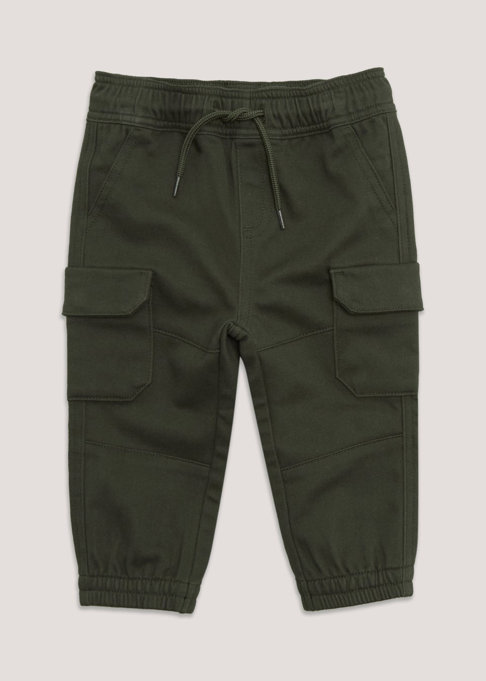Boys Khaki Knitted Cargo Trousers (9mths-6yrs)
