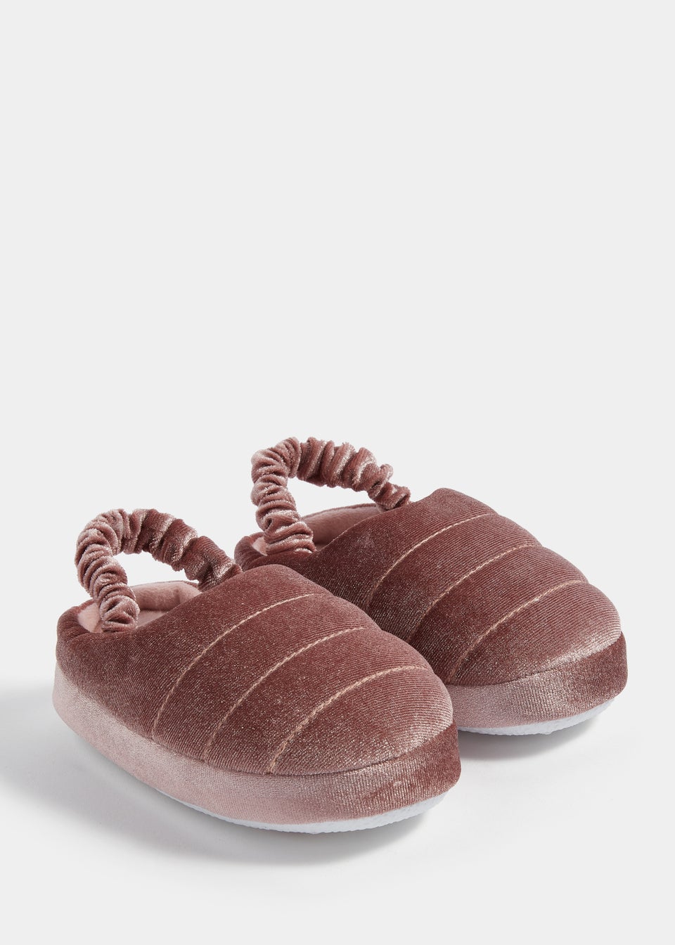 Girls Pink Padded Mule Slippers (Younger 4-12)