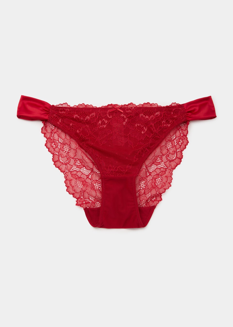 Red Satin Lace Mini Knickers