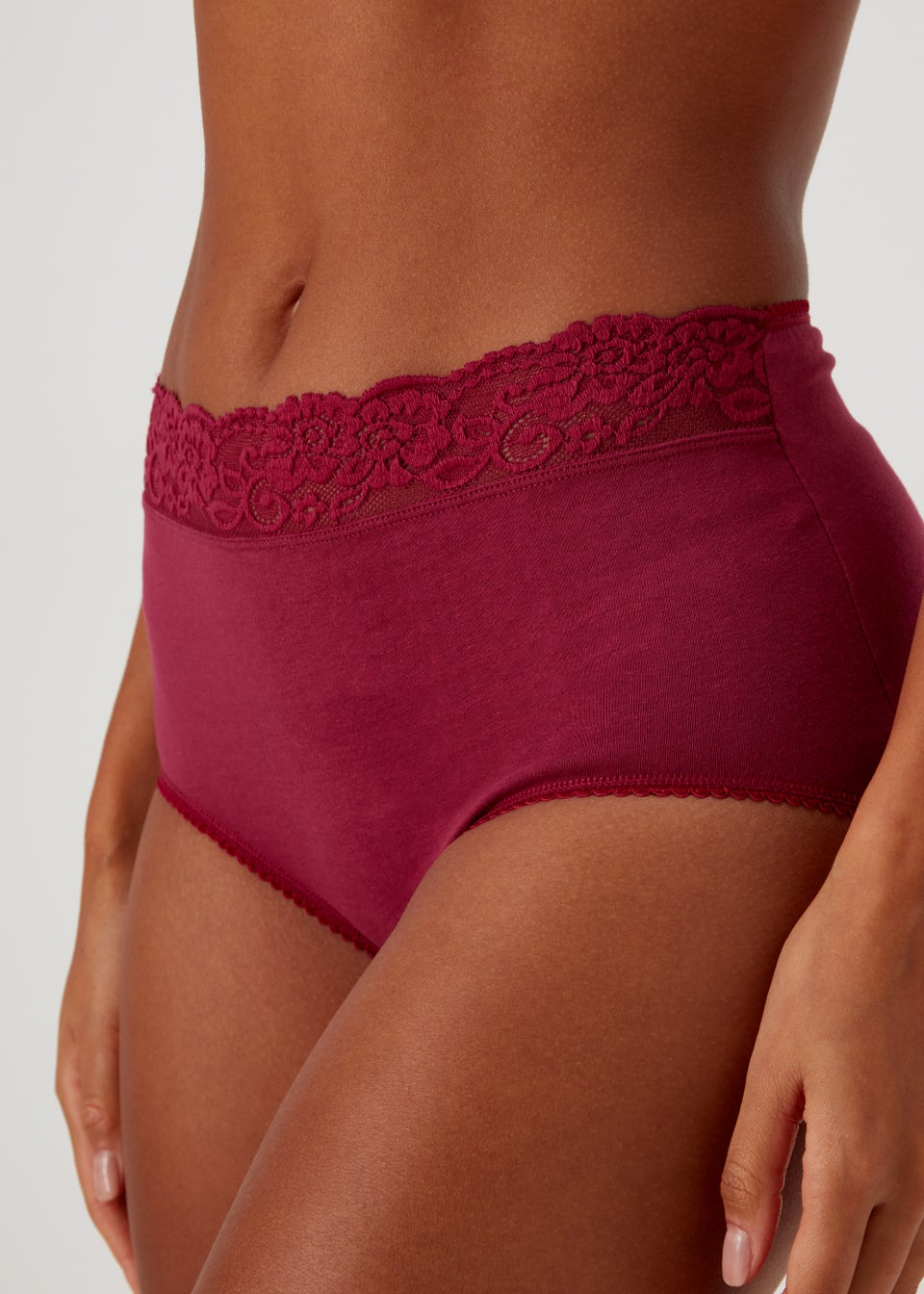 4 Pack Pink Lace Trim Full Knickers