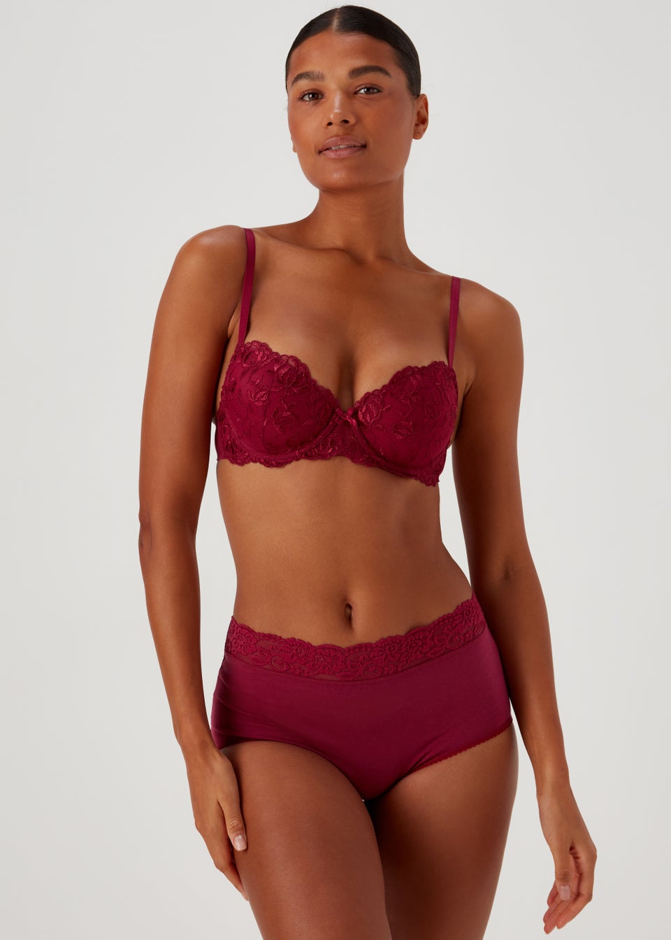 4 Pack Pink Lace Trim Full Knickers