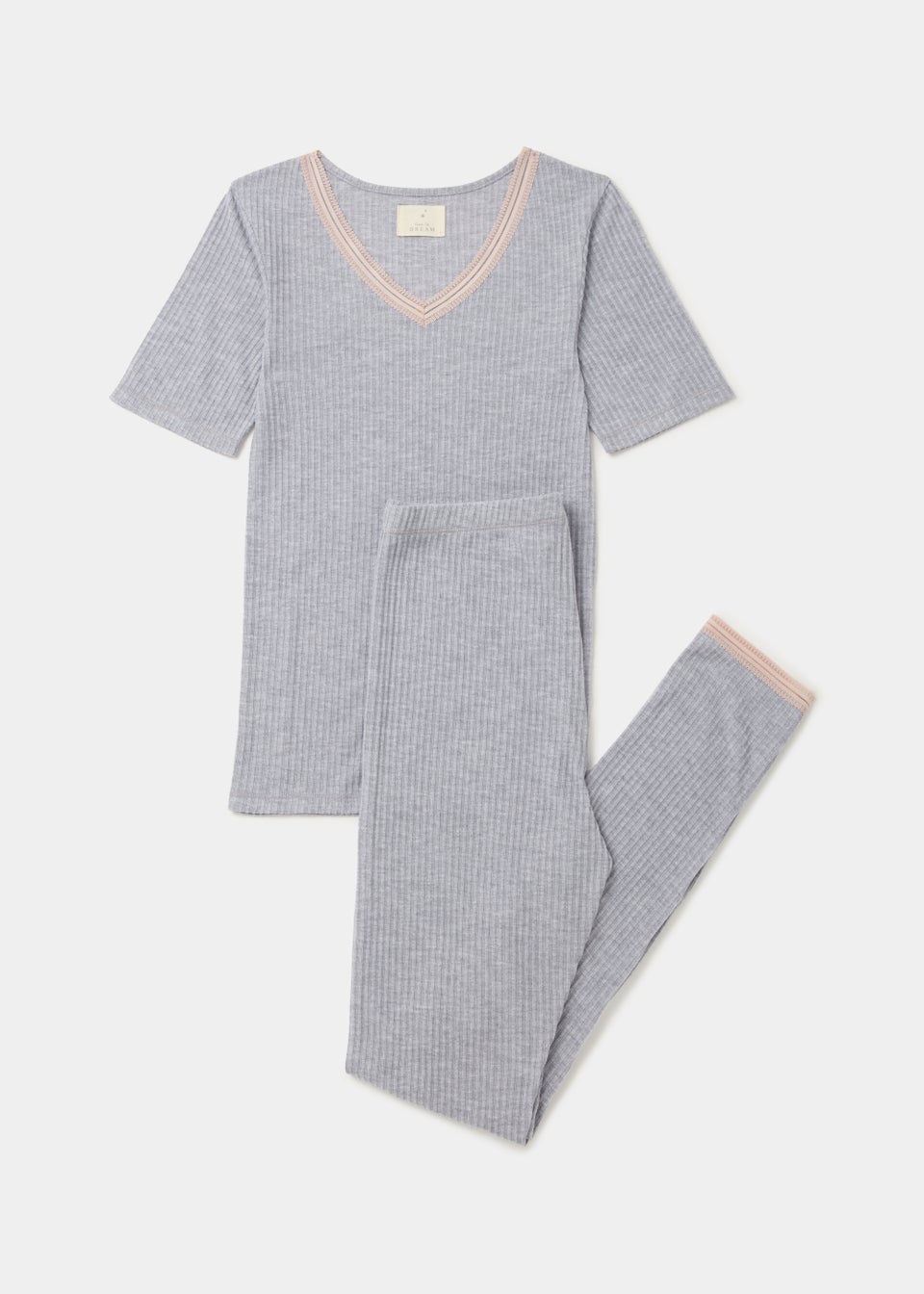 Grey Thermal Top & Leggings Set
