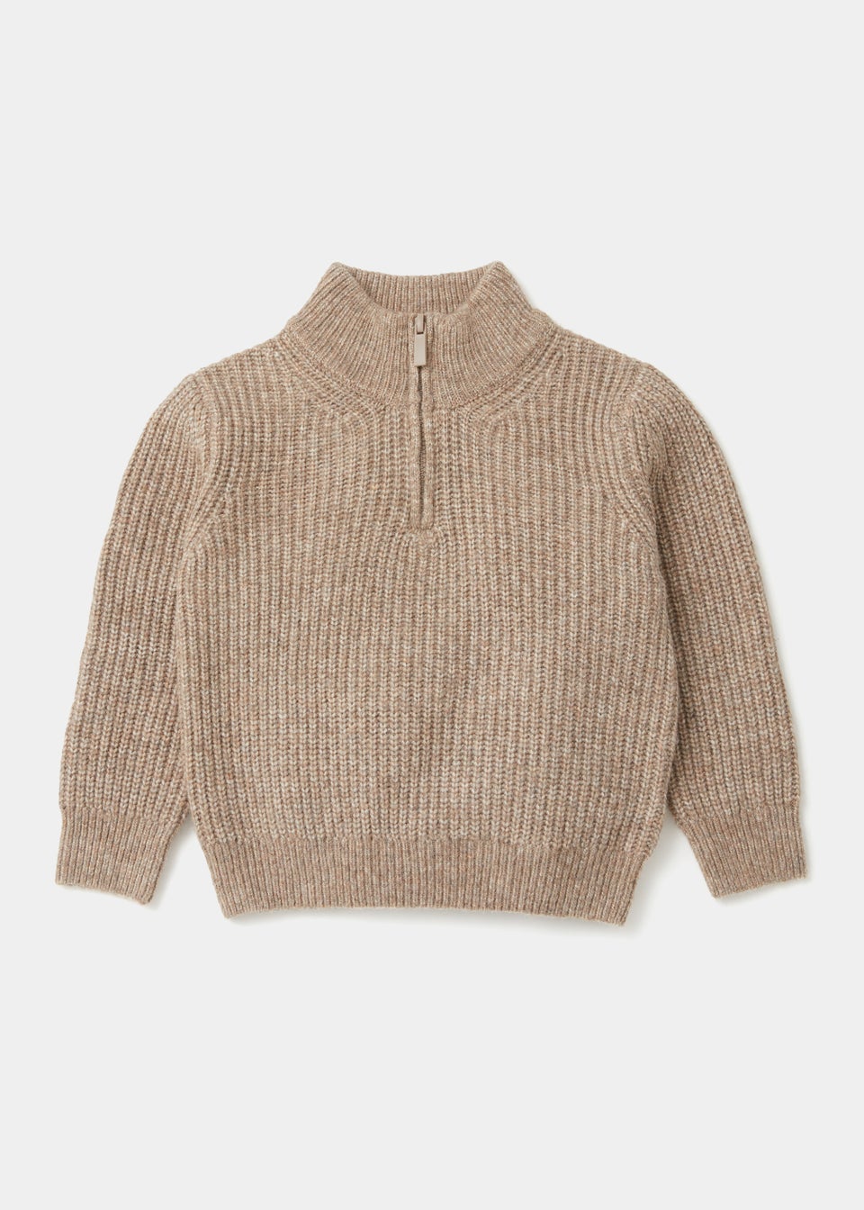 Boys Oatmeal Funnel Neck Knitted Jumper (9mths-6yrs)