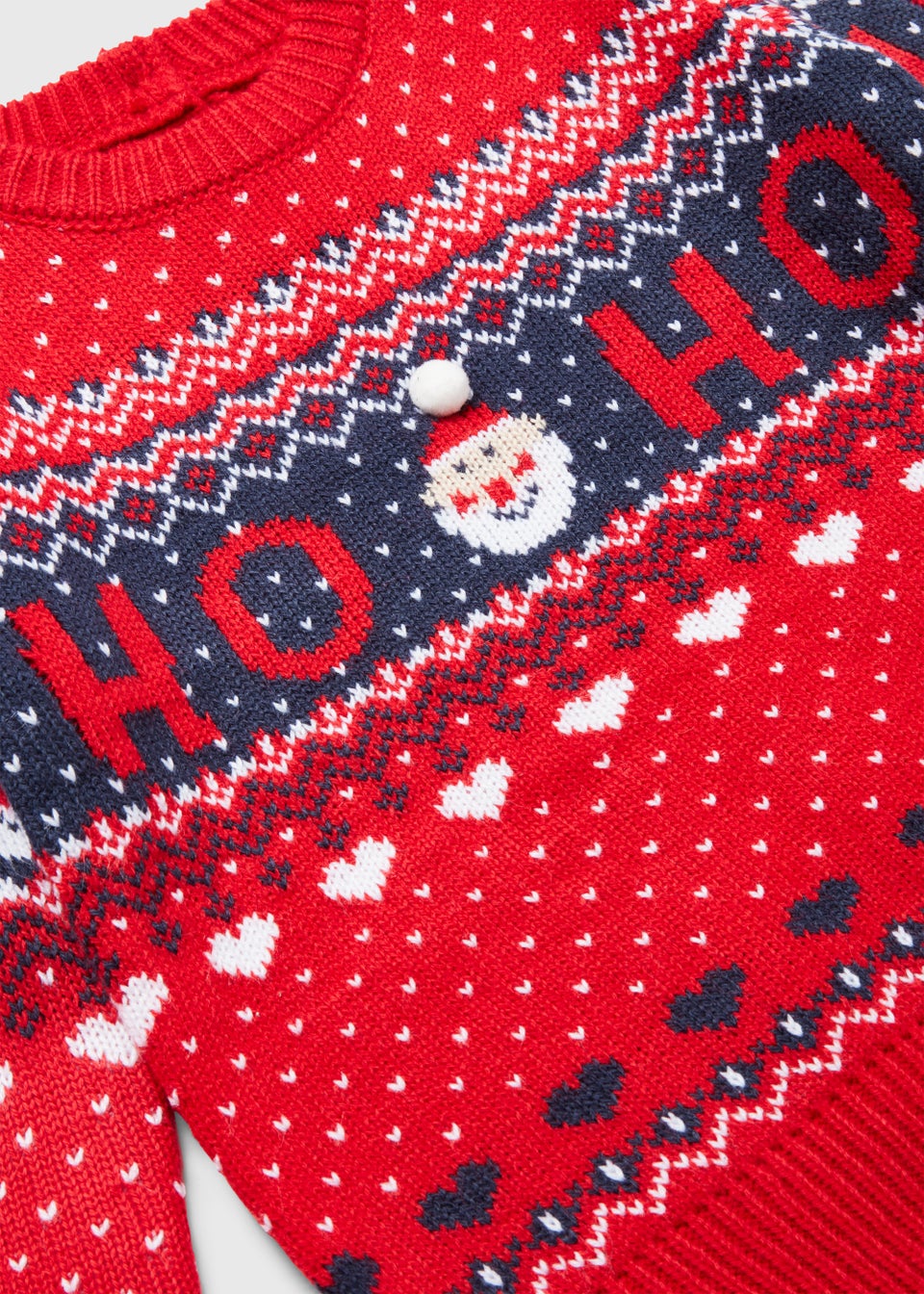 Girls Red Christmas Knitted Jumper (9mths-3yrs)
