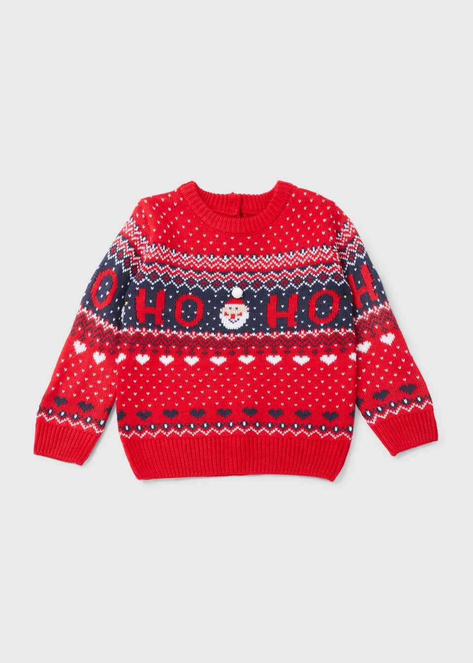 Girls Red Christmas Knitted Jumper (9mths-3yrs)