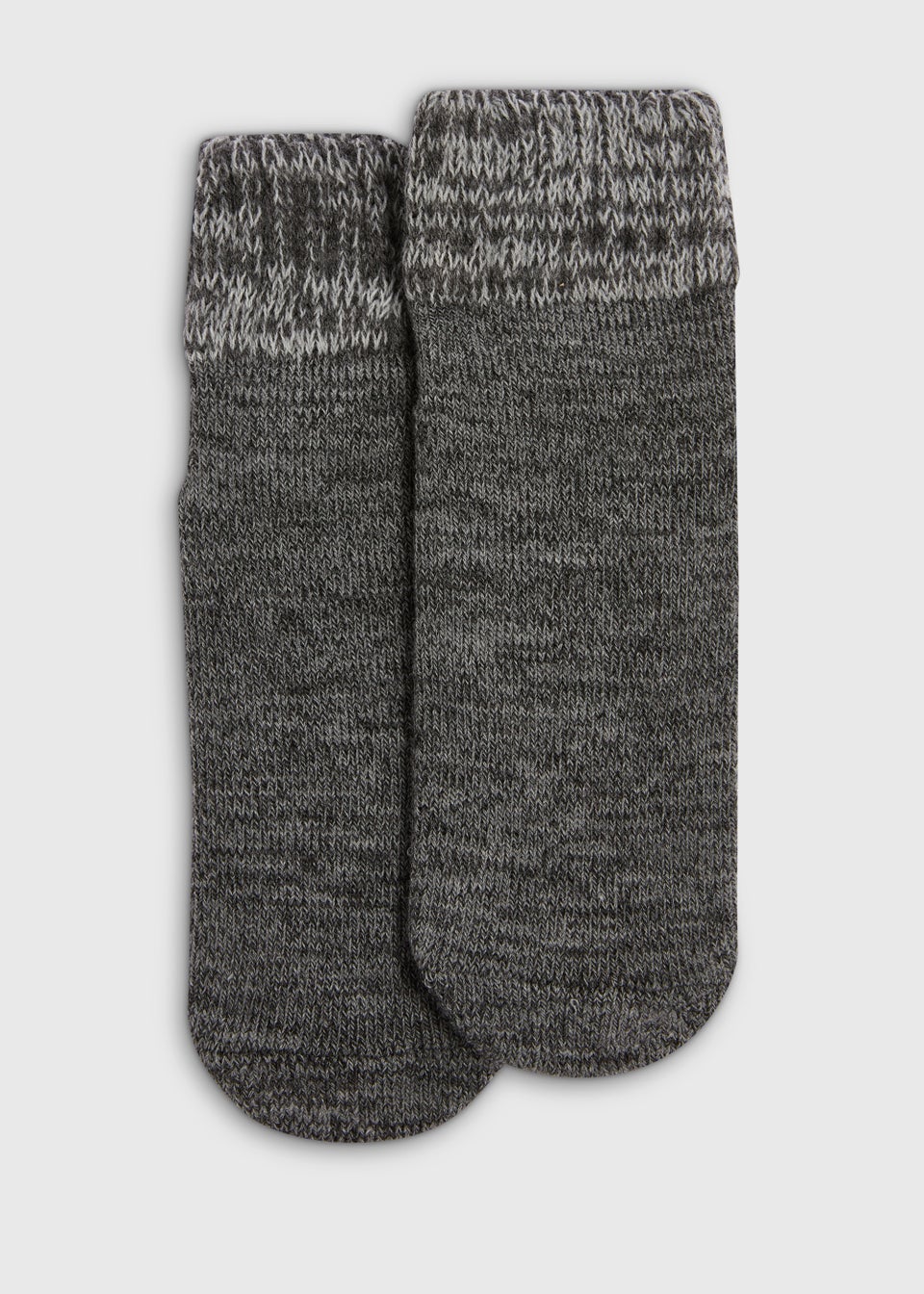 Grey Cropped Slipper Socks
