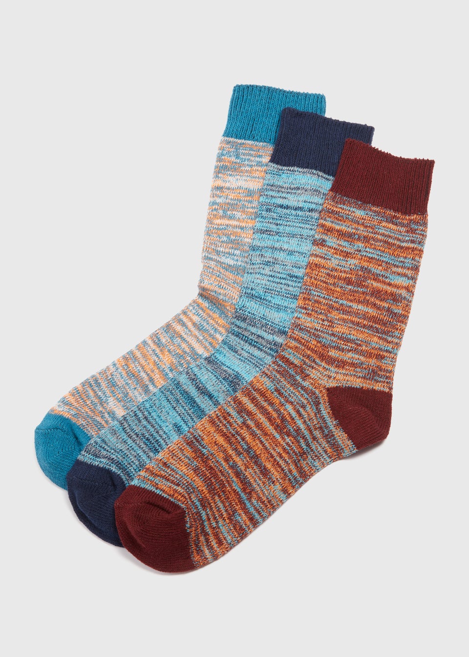 3 Pack Multicoloured Space Dye Boot Socks