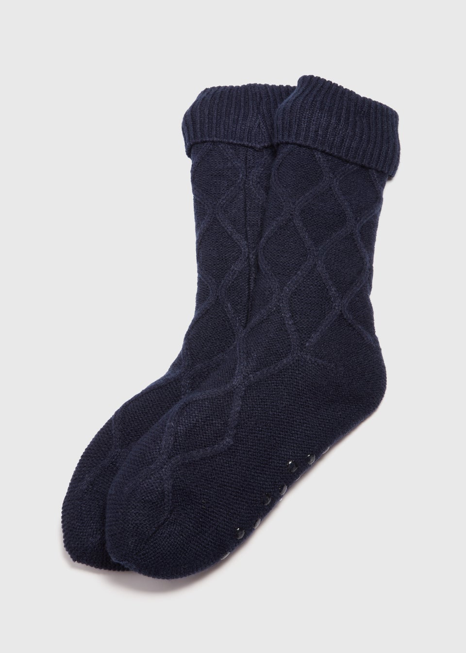 Navy Borg Lined Socks
