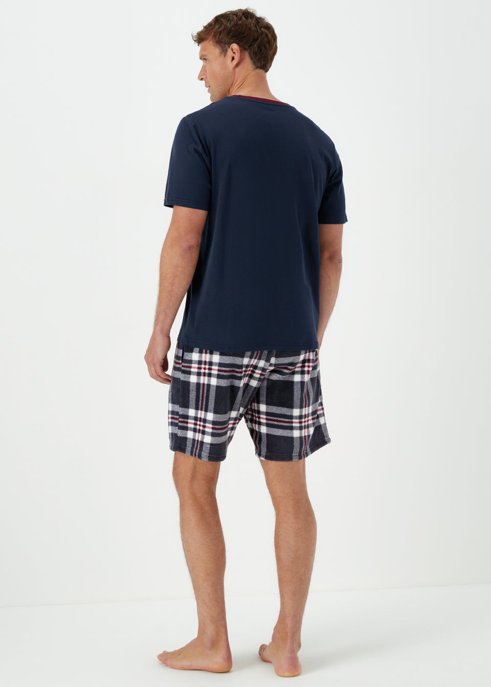 Navy Fleece Short Pyjama Set