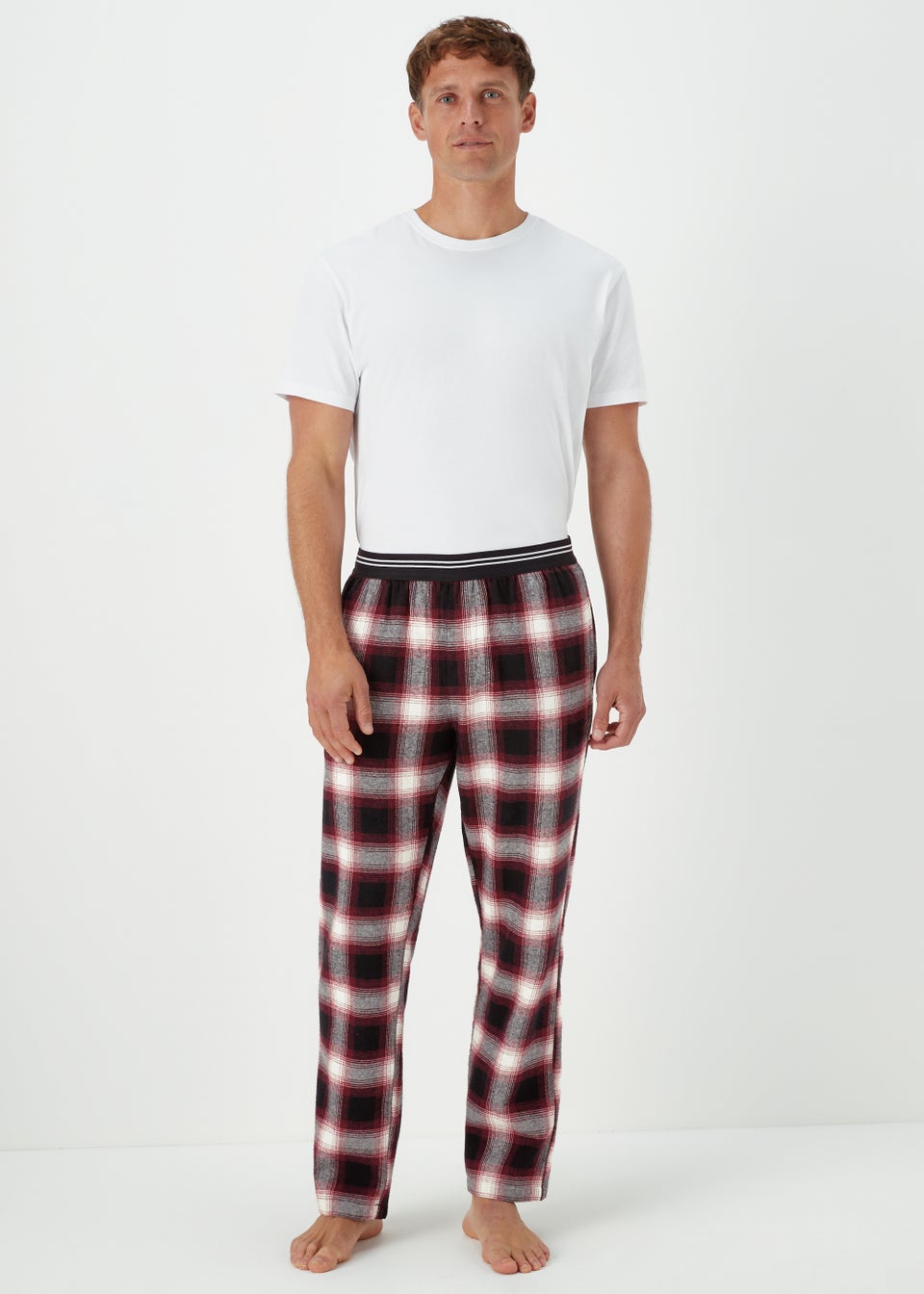 Red Check Brushed Woven Pyjama Bottoms