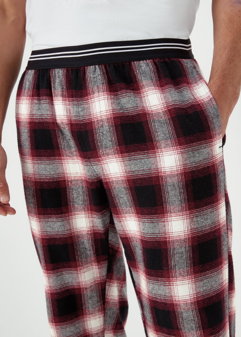 Red Check Brushed Woven Pyjama Bottoms - Matalan