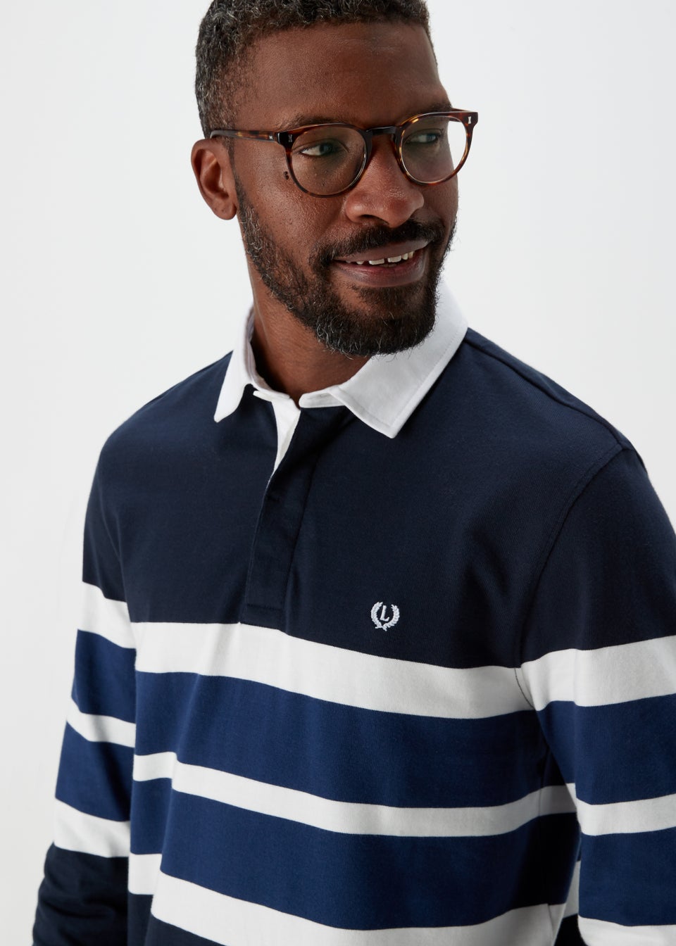Lincoln Navy Block Rugby Polo Shirt