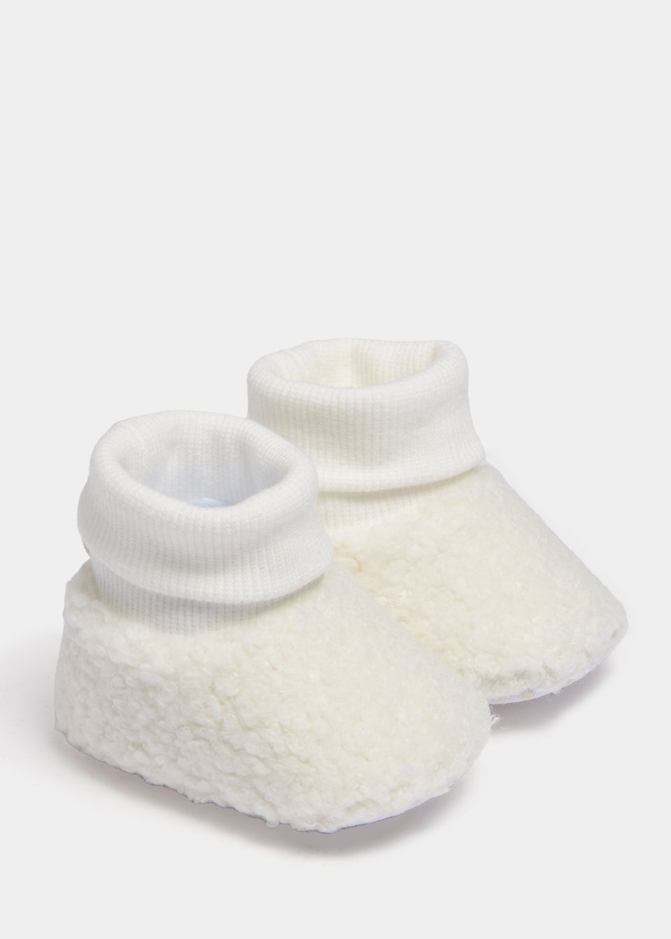 Cream Borg Sock Baby Booties (Newborn-18mths)