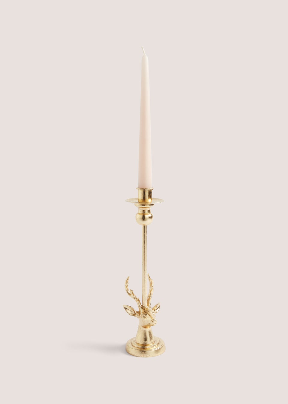 Gold Stag Tapered Candle Holder (37cm x 7cm) Matalan