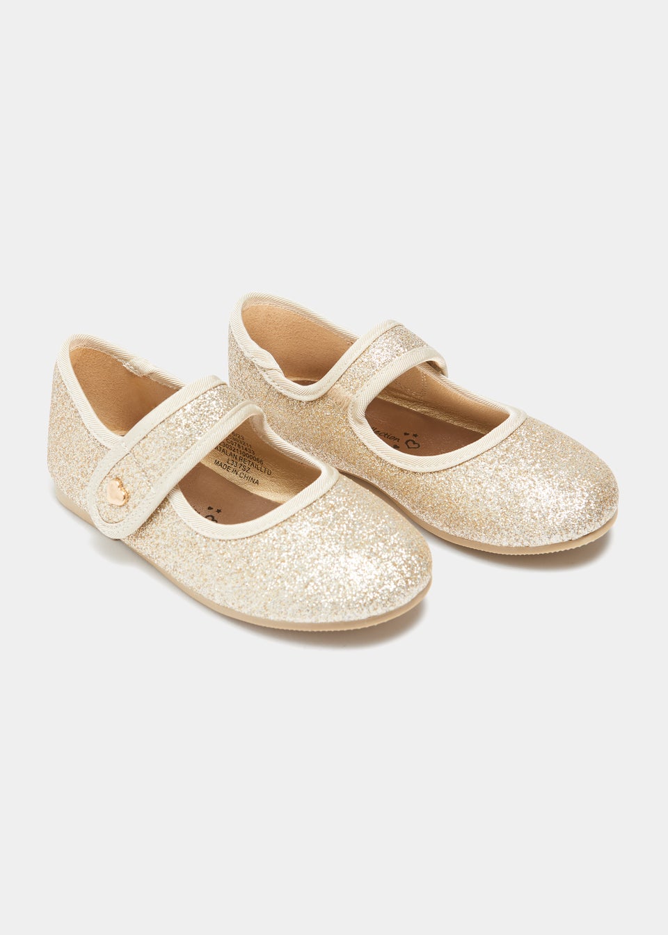 Girls Gold Glitter Ballet Shoes (Younger 4-Older 2)