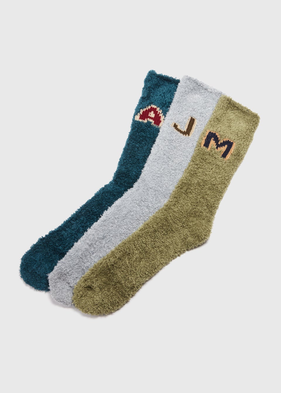 Multicoloured Letter Slipper Socks