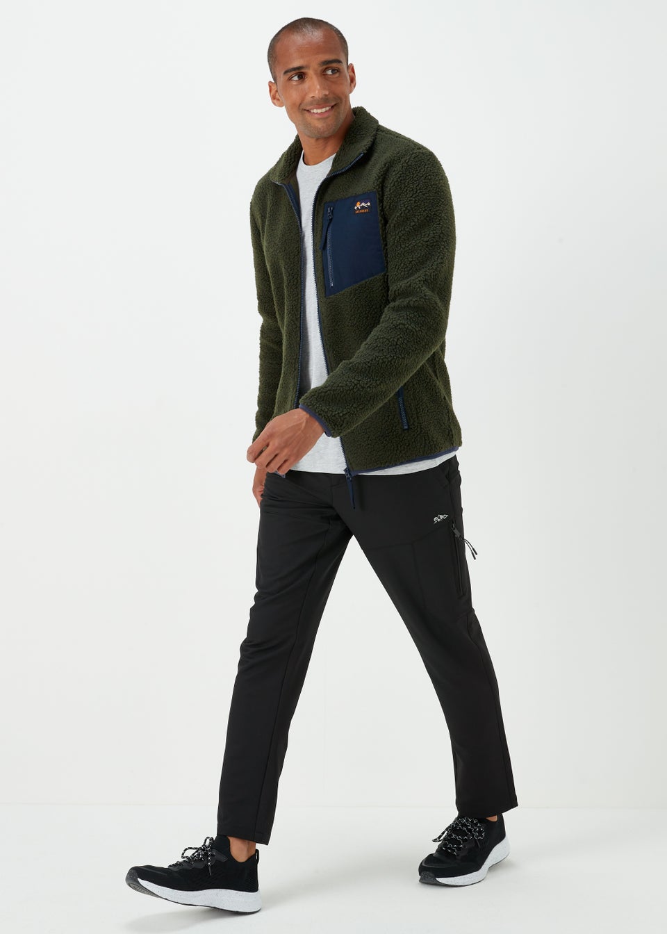 Khaki Woven Pocket Fleece