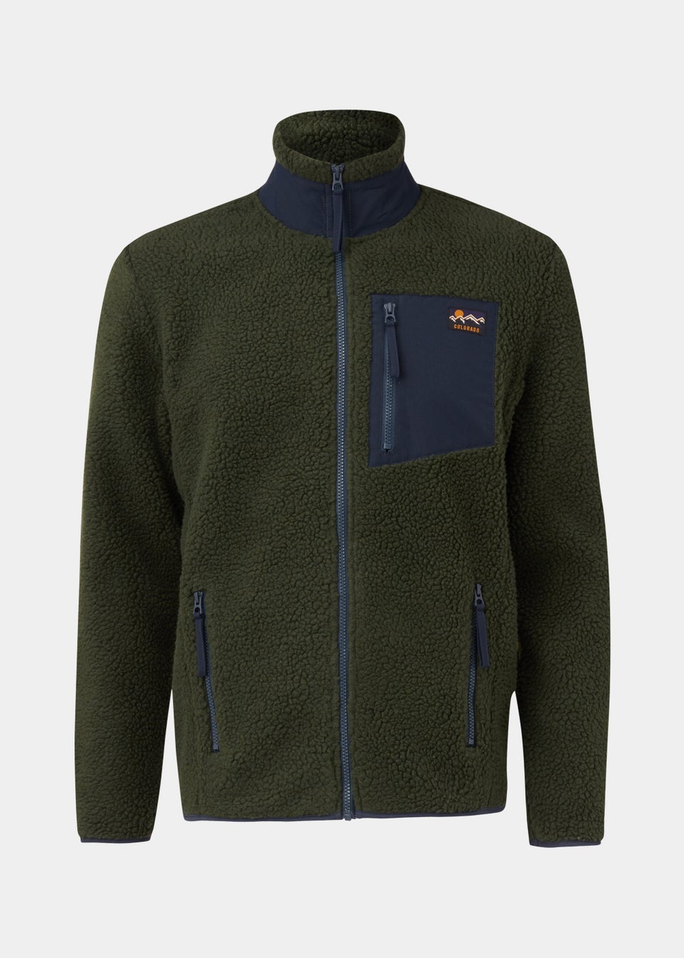 Khaki Woven Pocket Fleece
