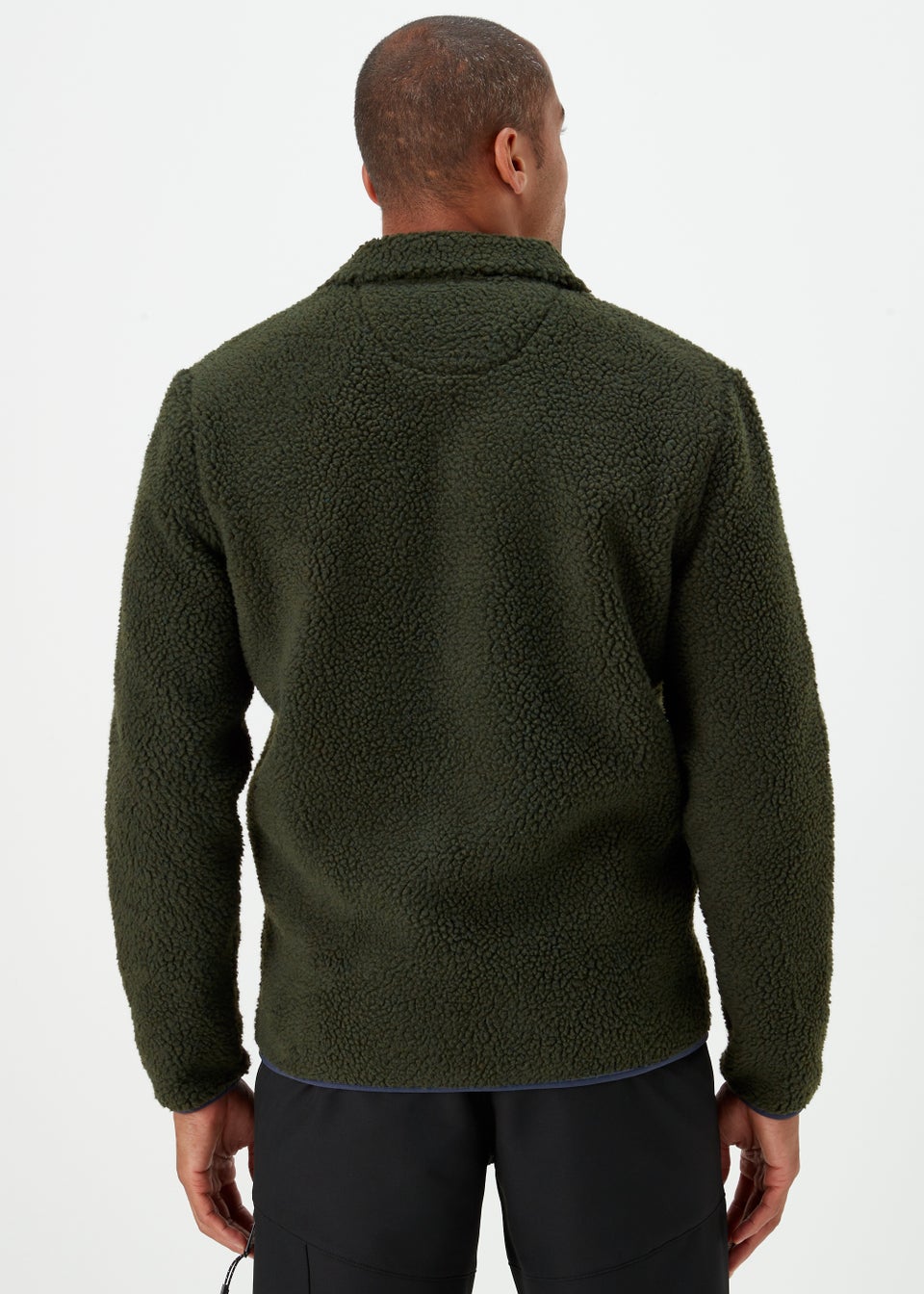 Khaki Woven Pocket Fleece - Matalan