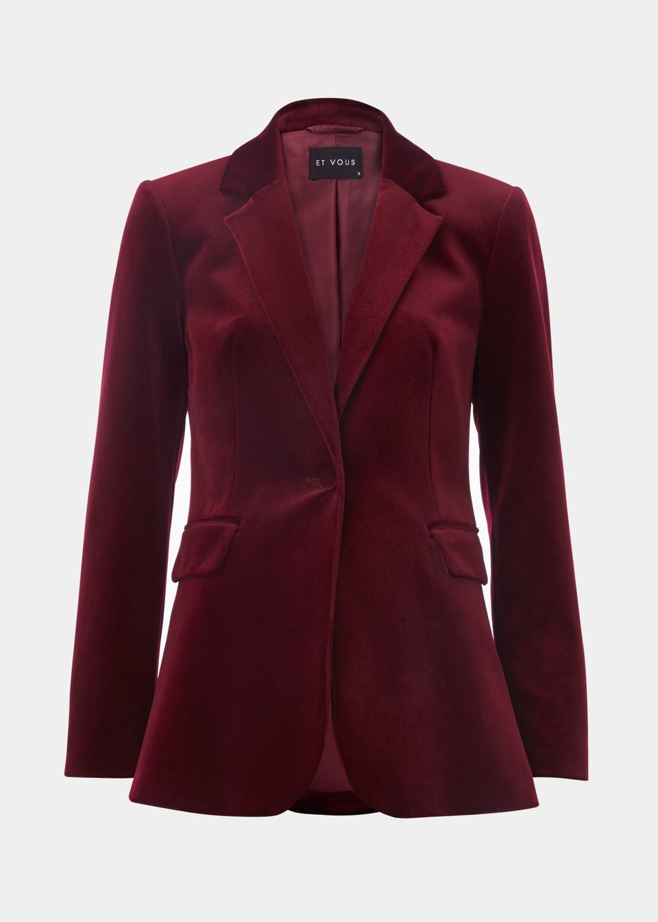 Et Vous Berry Bonded Velvet Blazer - Matalan