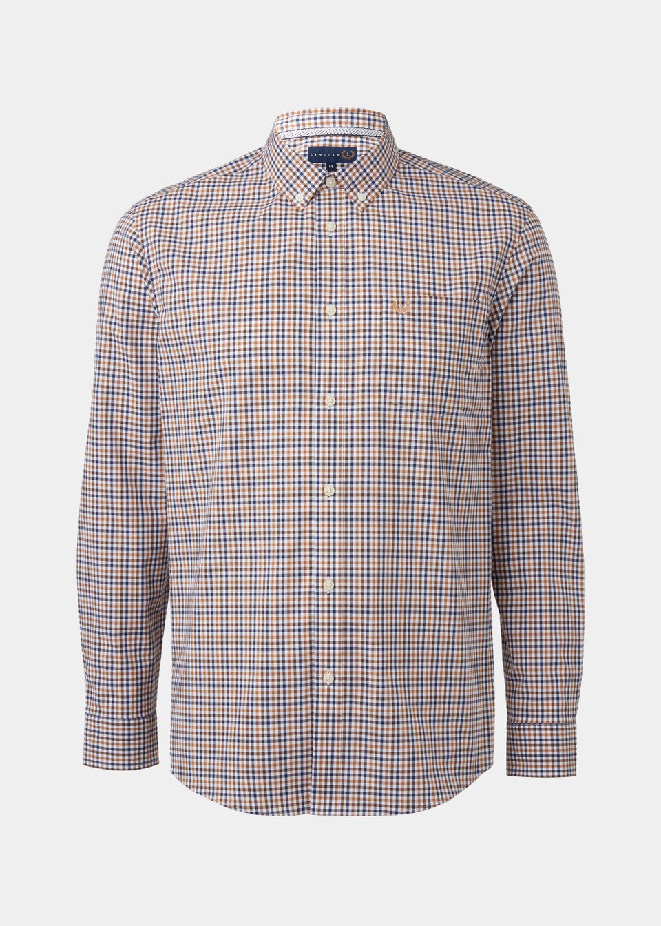 Lincoln Stone Gingham Check Print Long Sleeve Shirt