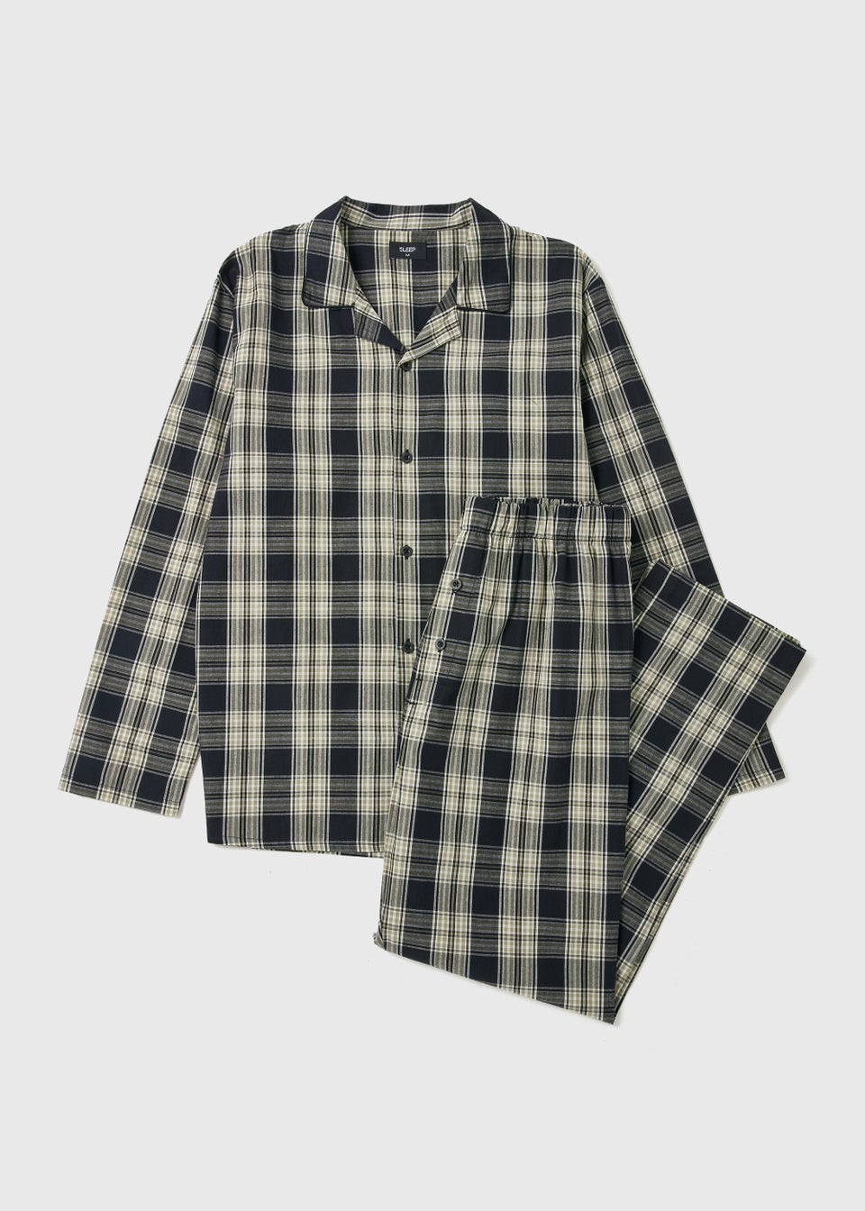 Black Check Woven Pyjama Set