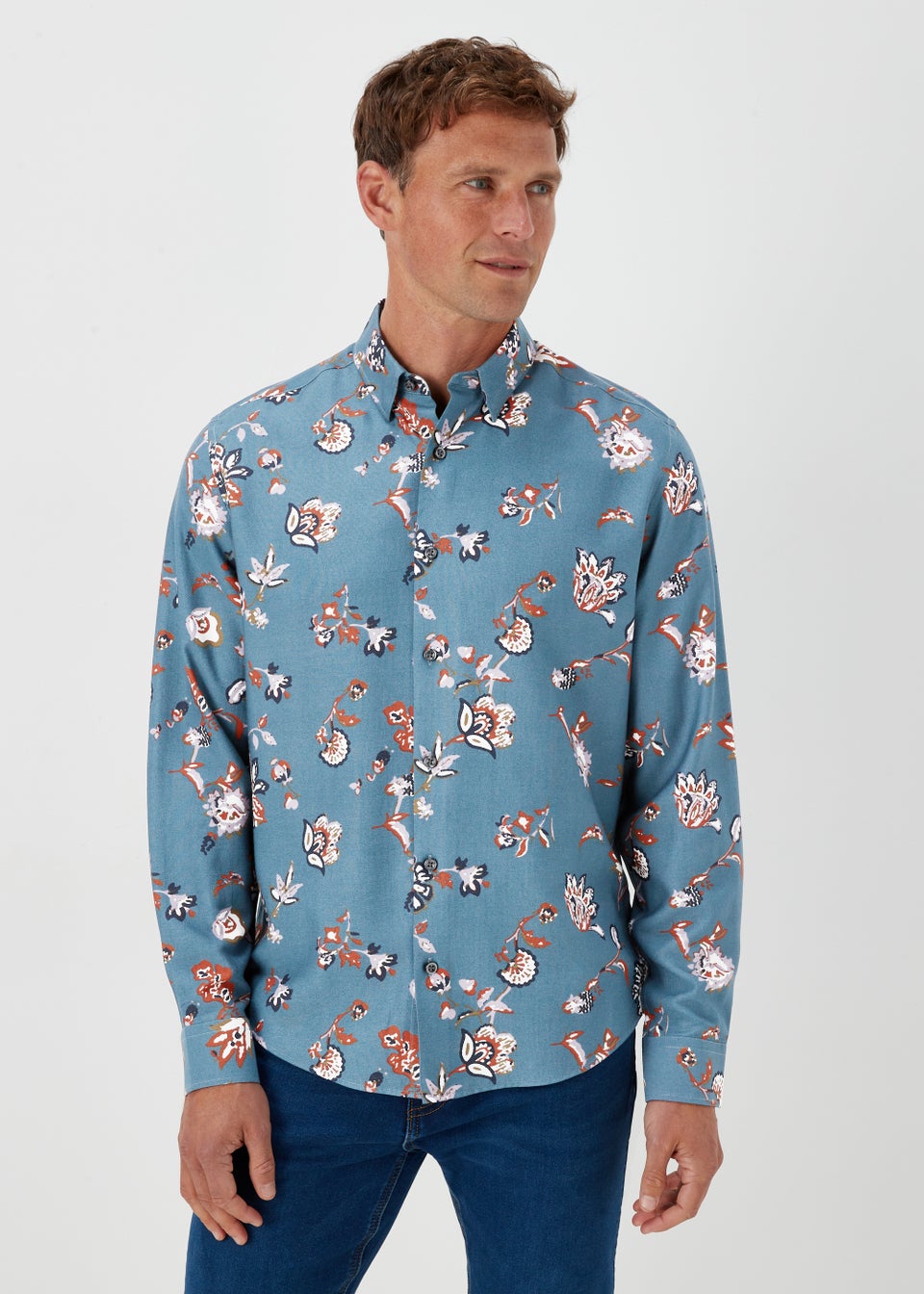 Teal Floral Print Smart Print