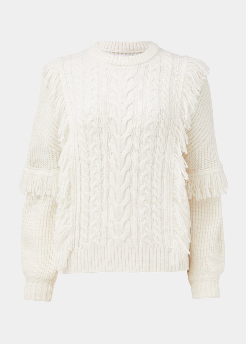 Cream Fringe Macaron Jumper Matalan