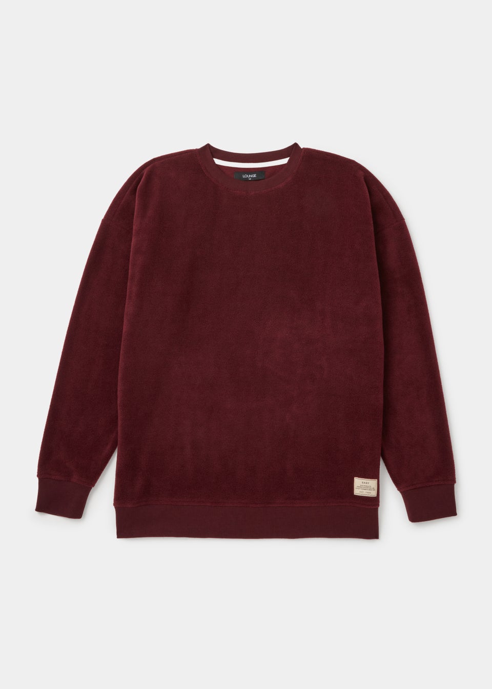 Burgundy Fleece Crew Neck Lounge Top