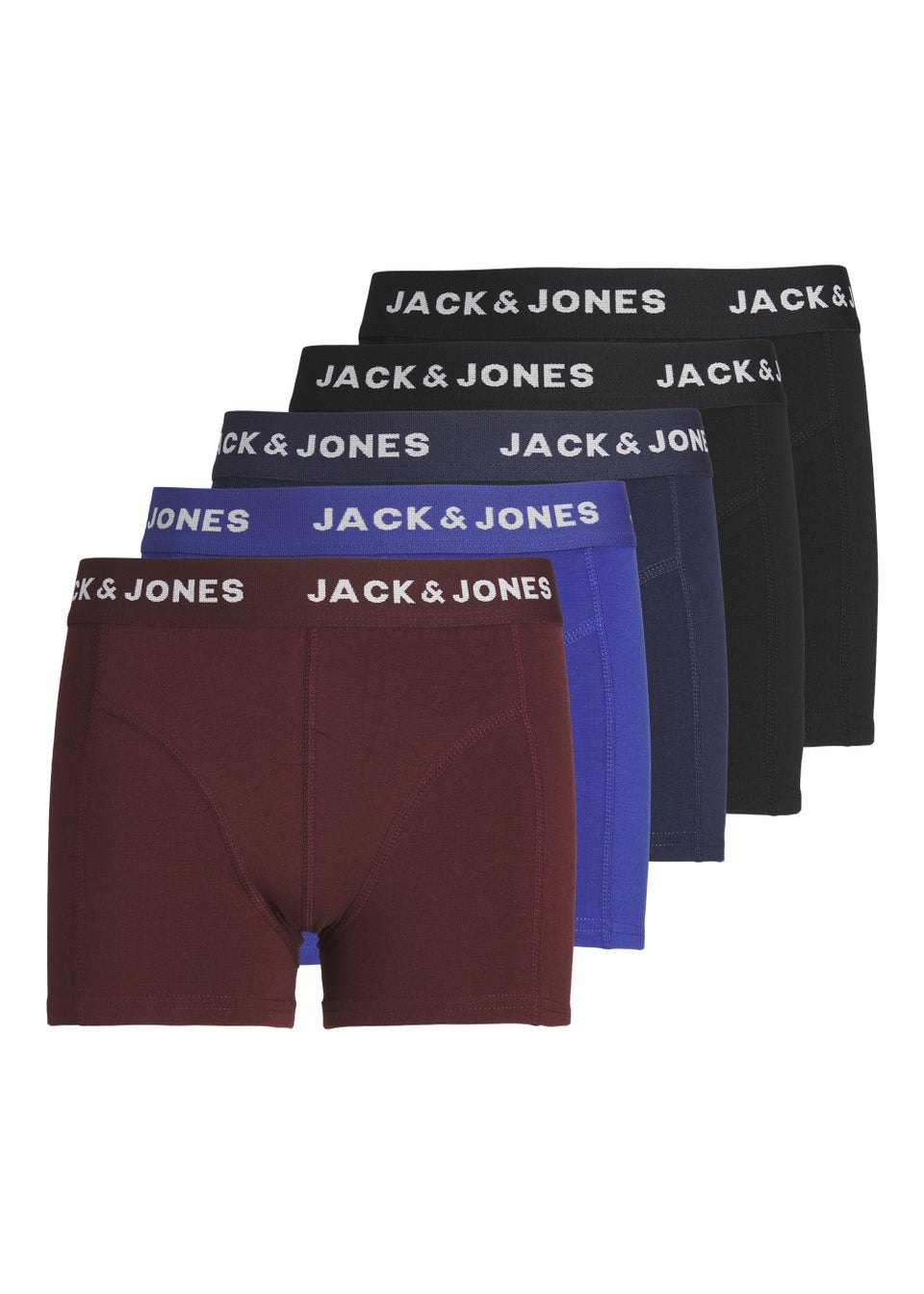 Jack & Jones Junior 5 Pack Waistband Trunks (8-14yrs)