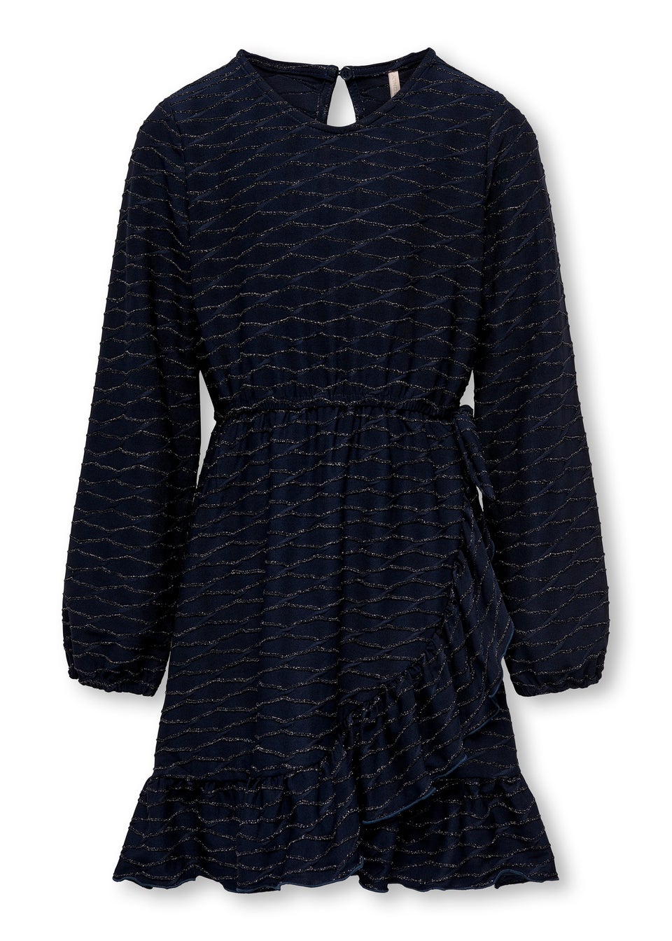 ONLY Kids Navy Glitter Long Sleeve Dress (5-14yrs)