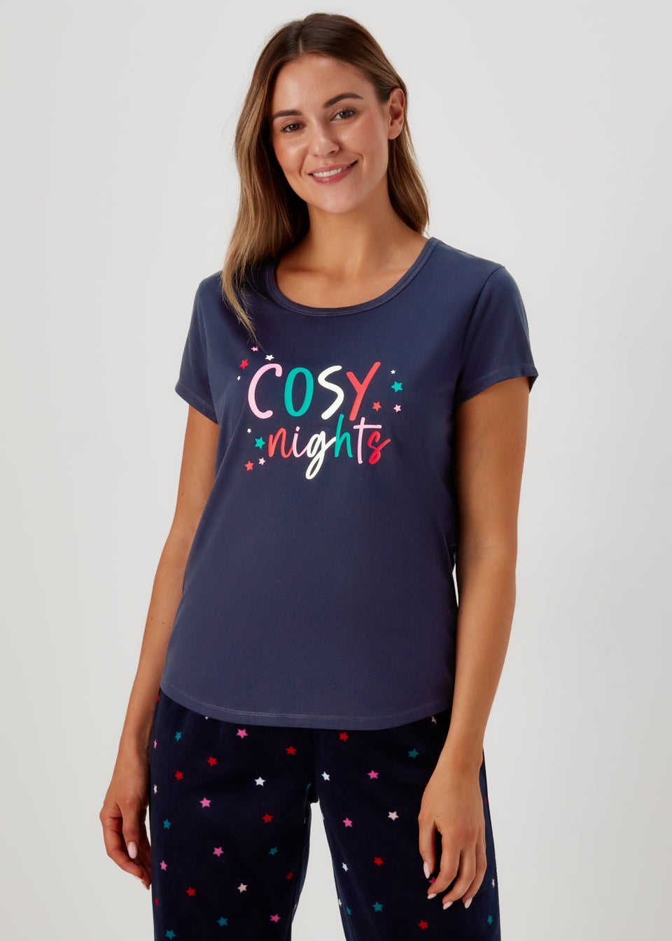 Navy Cosy Nights Pyjama Top