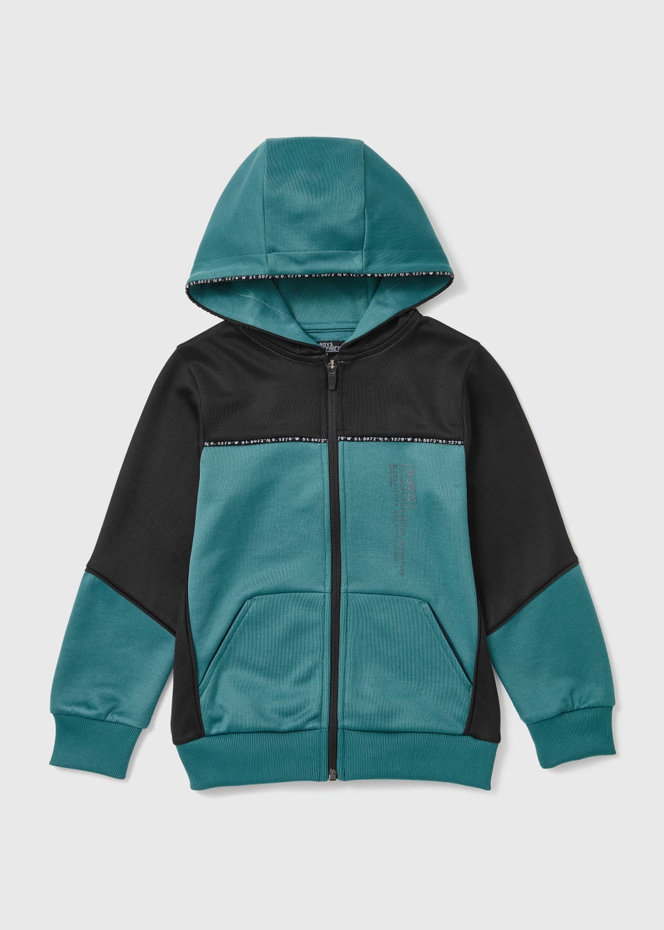 Boys Teal Sports Zip Up Tracksuit Set (4-12yrs)
