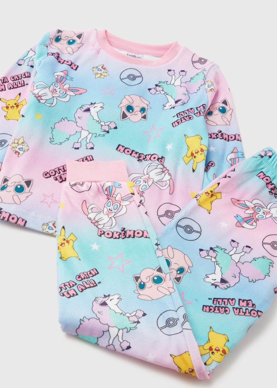 Kids Multicoloured Pokémon Print Fleece Pyjama Set (5-12yrs)