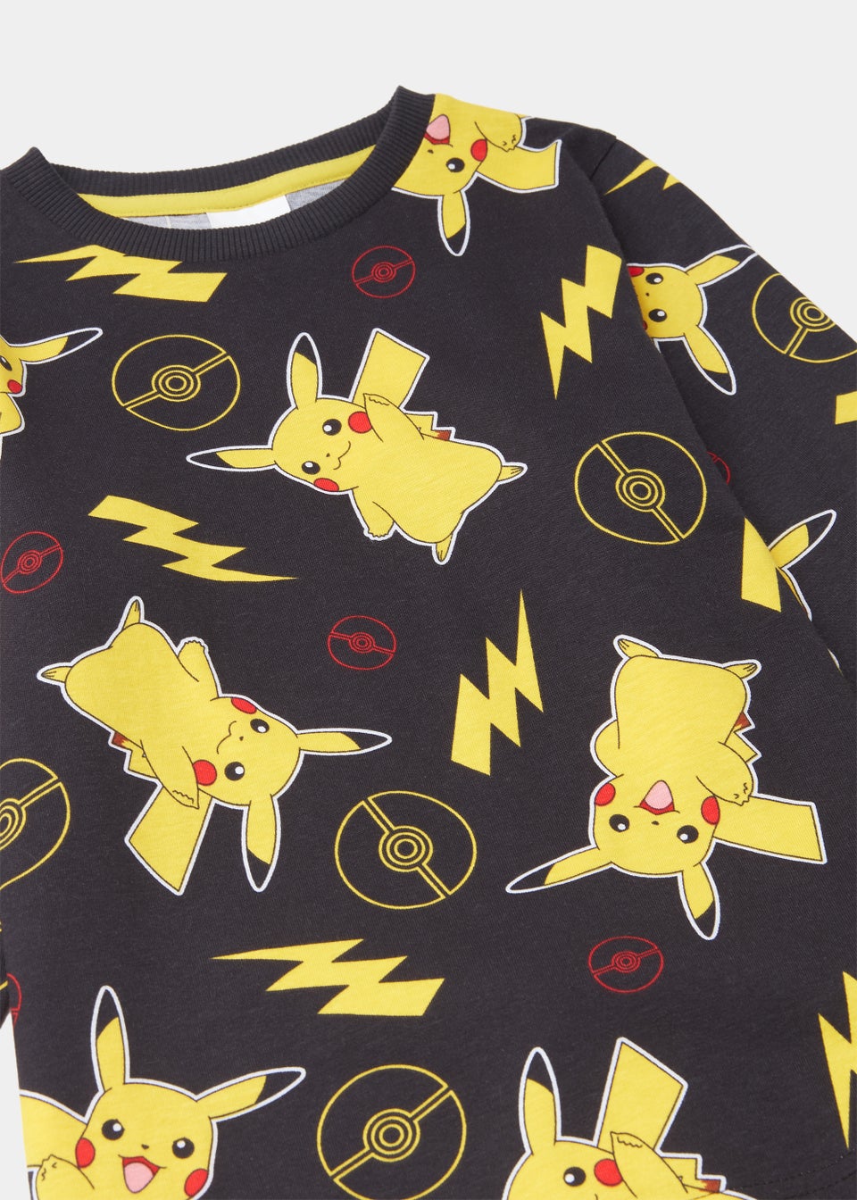Kids Black Pikachu Pokémon Pyjama Set (5-12yrs)