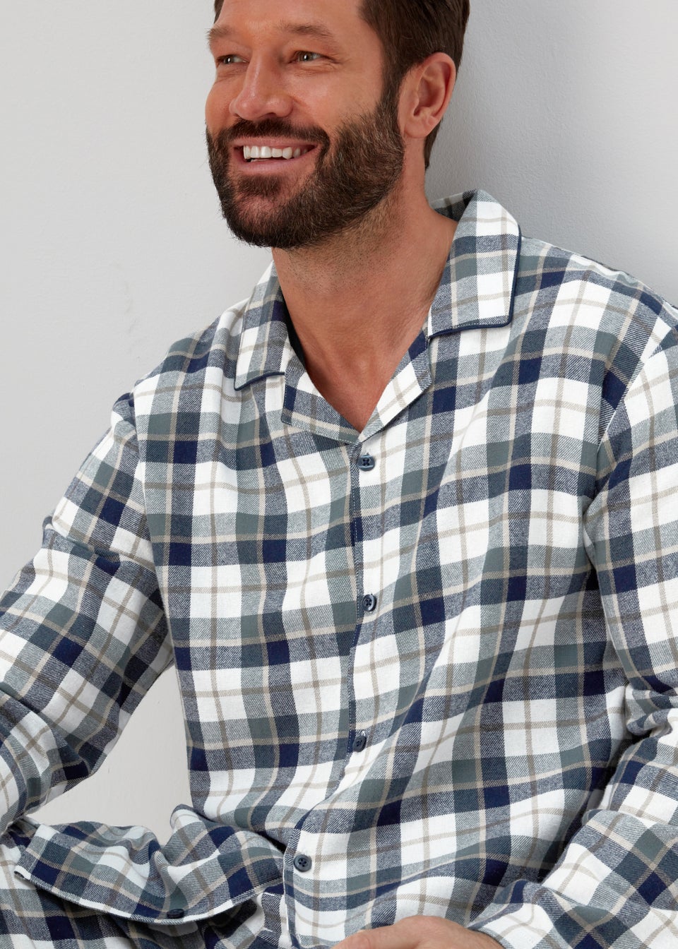 Green Check Woven Cotton Pyjama Set