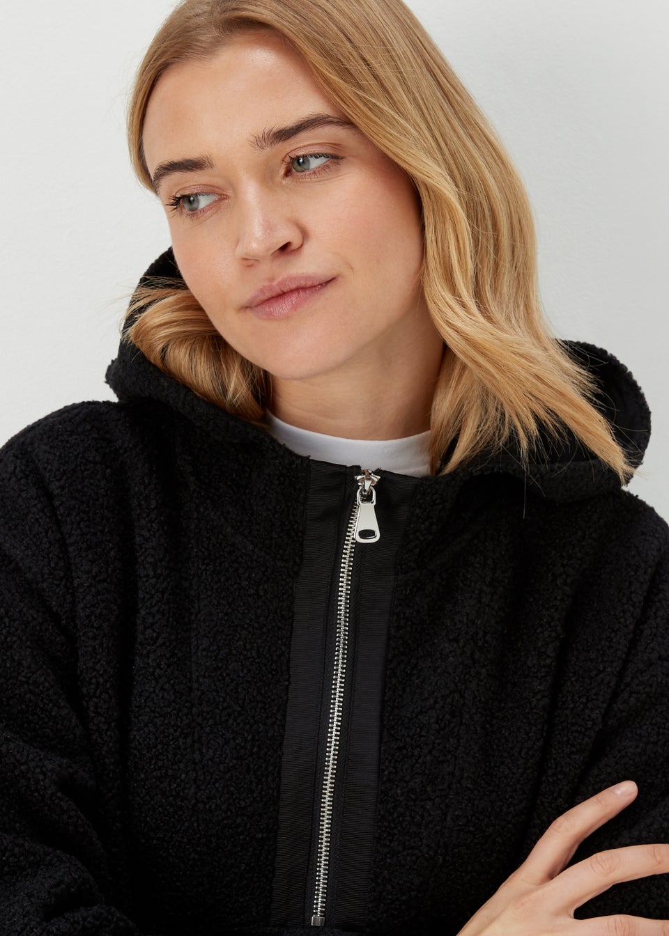 Half zip sale borg hoodie