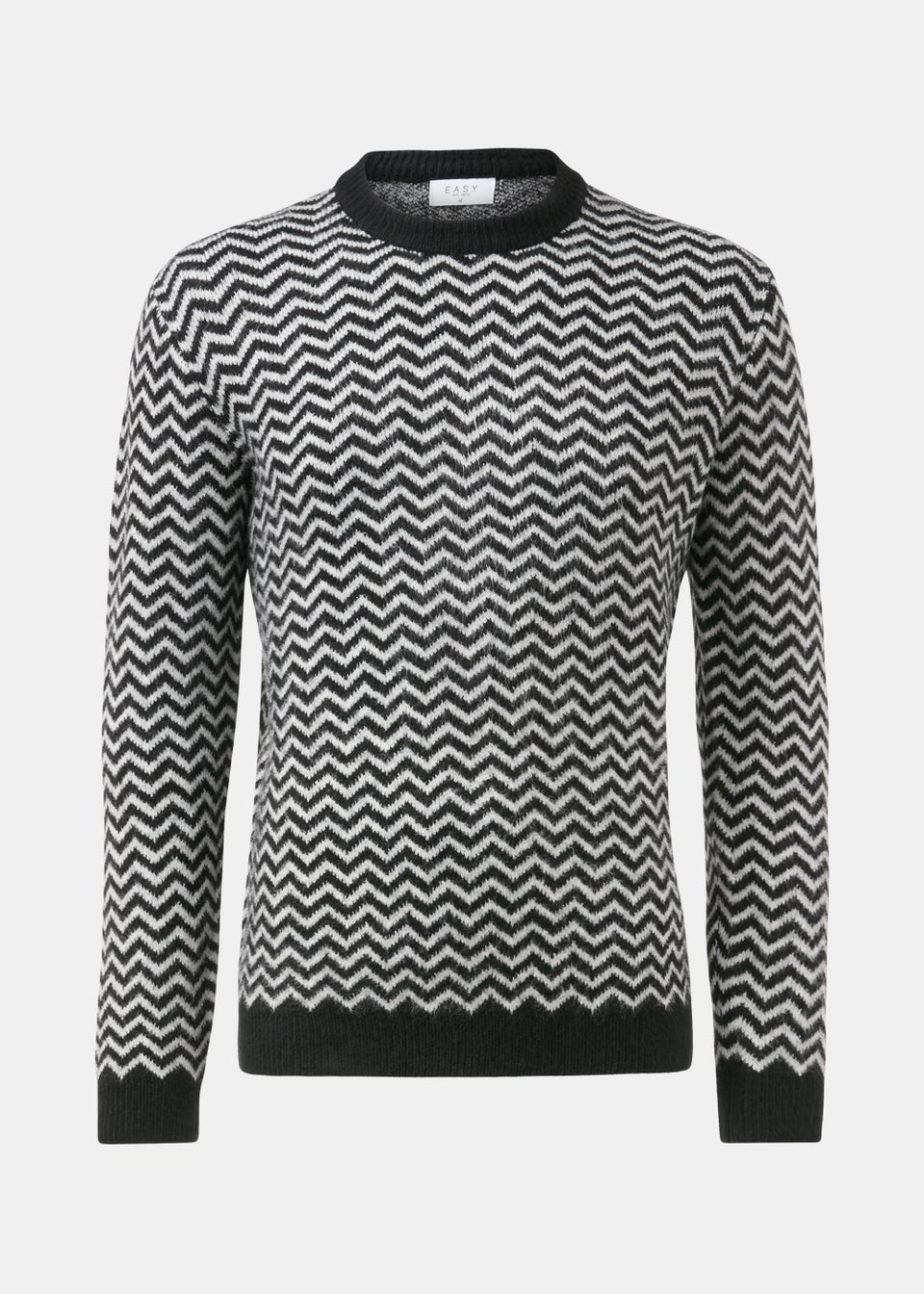 Black Zig Zag Print Sweatshirt