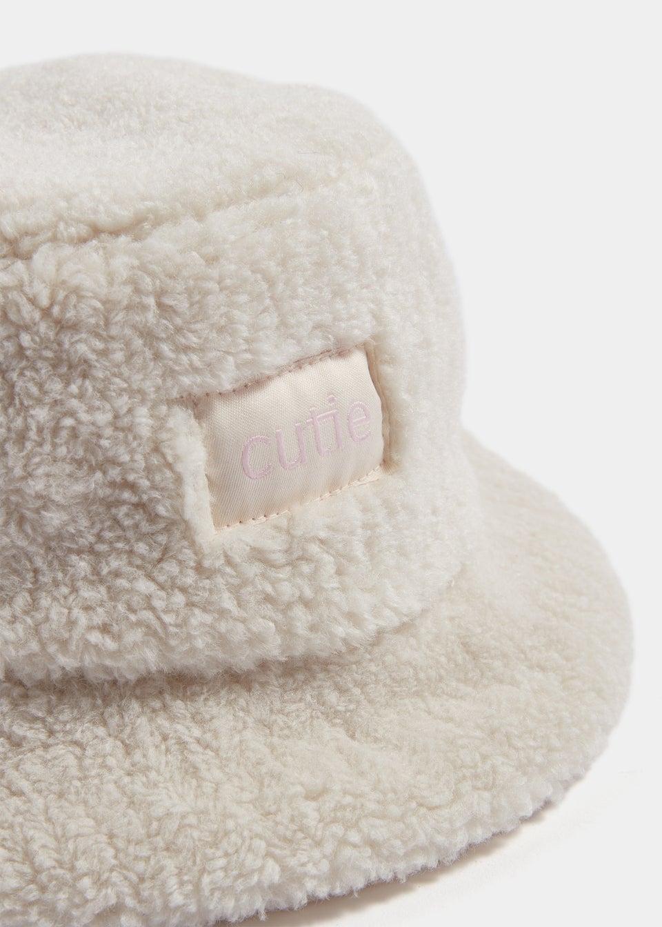 Girls Cream Borg Cutie Bucket Hat (3-10yrs)