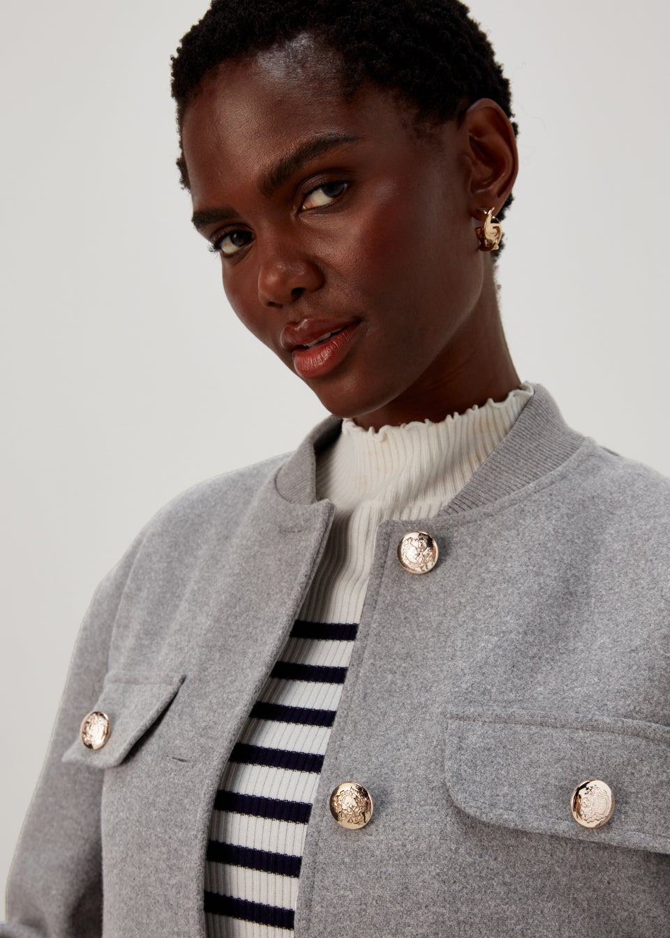 Military on sale jacket grey