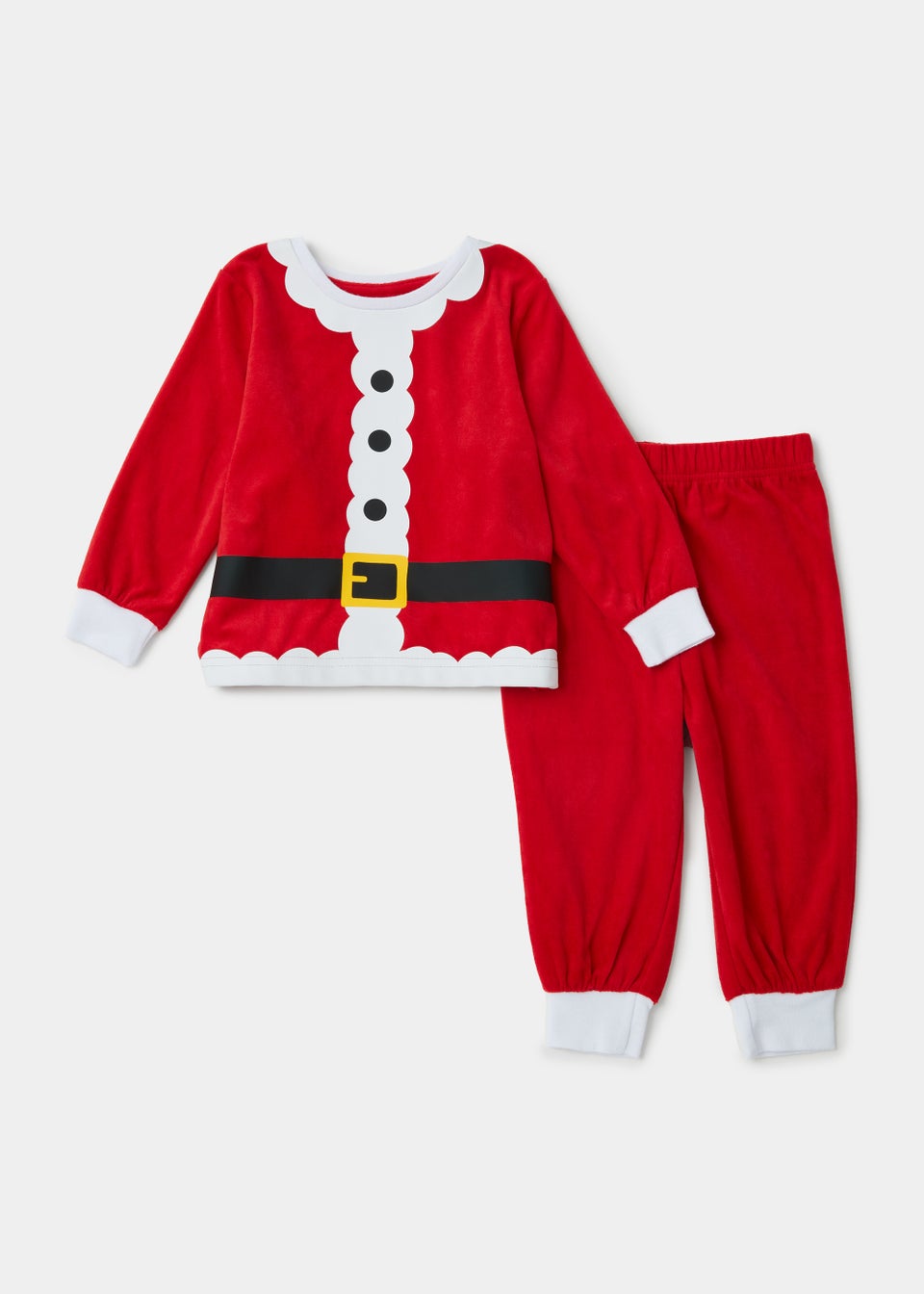 Kids Red Santa Fleece Christmas Pyjama Set (9mths-5yrs)