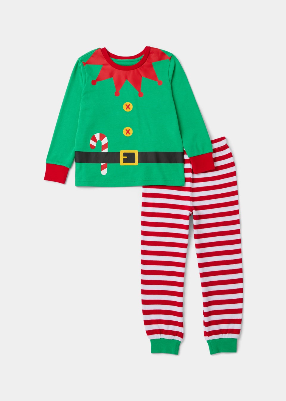 Kids Green Christmas Elf Pyjama Set (9mths-5yrs)
