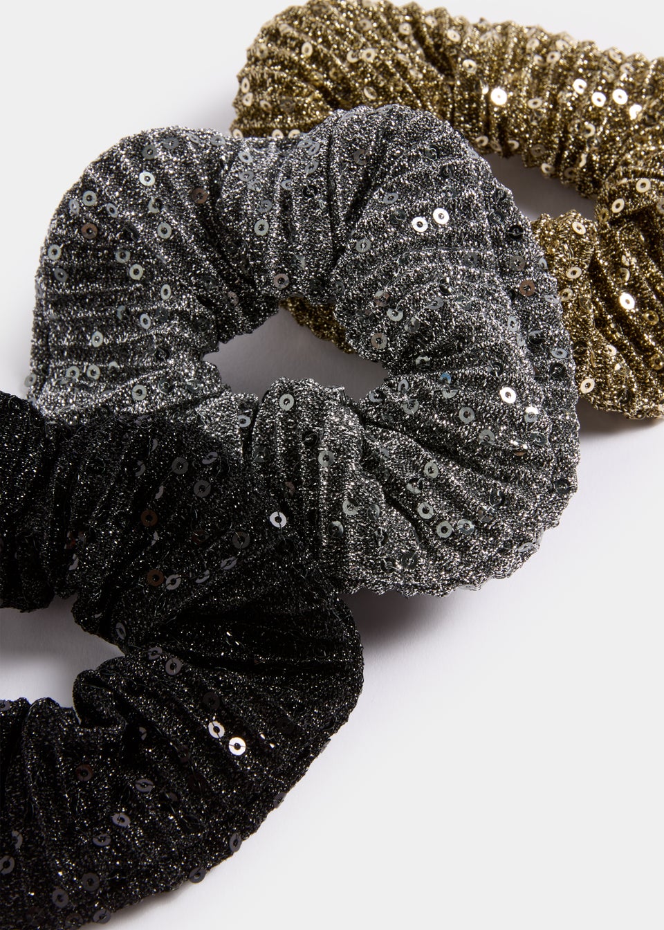 3 Piece Multicoloured Sequin Scrunchies